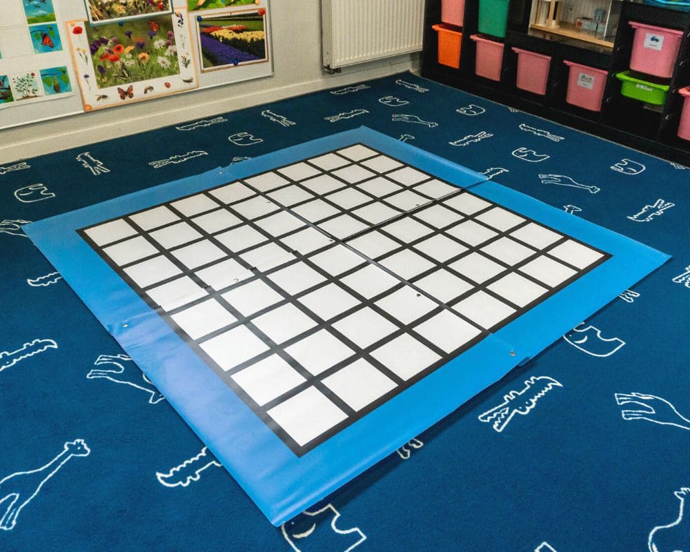 KodujMata - pełny zestaw niebieski (duża mata z 400 kartami i kubeczkami) dla dzieci ze specjalnymi potrzebami edukacyjnymi wraz z podręcznikiem